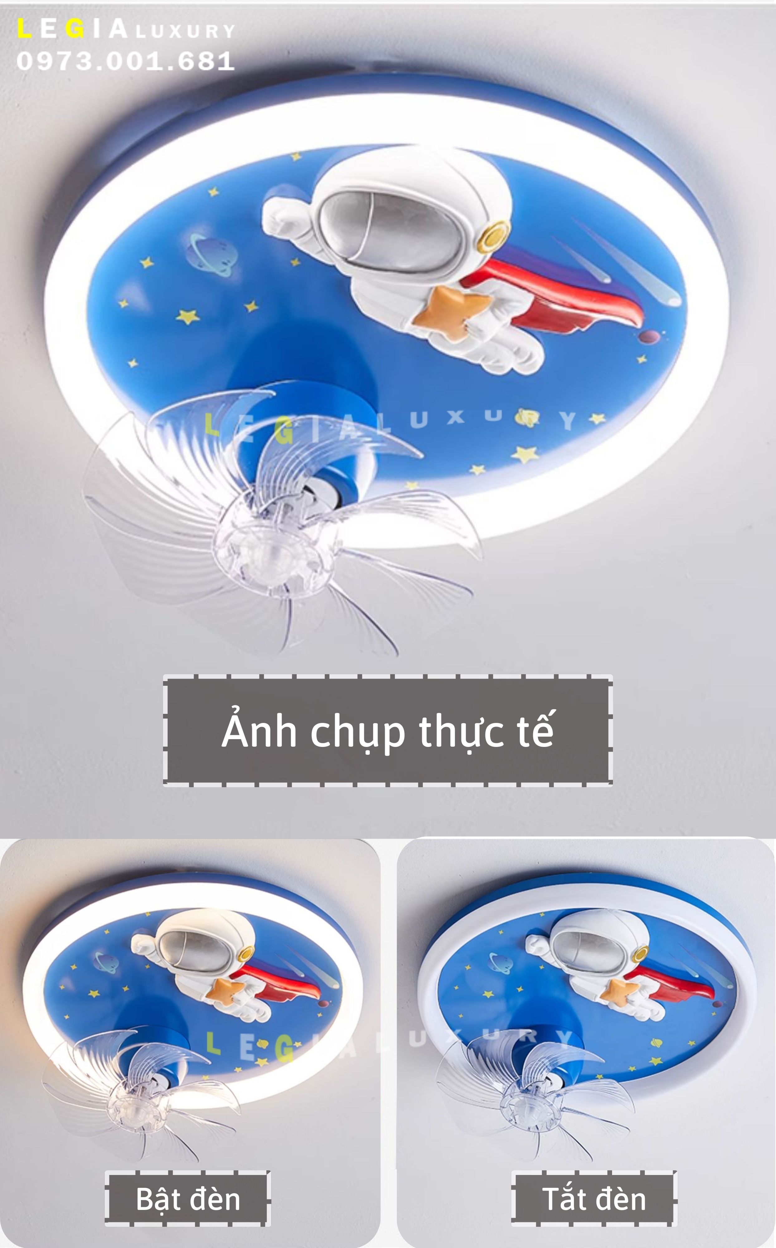 Mô tả Quạt trần cho bé | Quạt trần phòng ngủ trẻ em | Quạt trần nhỏ nhẹ | Quạt trần mini Lê Gia - 5
