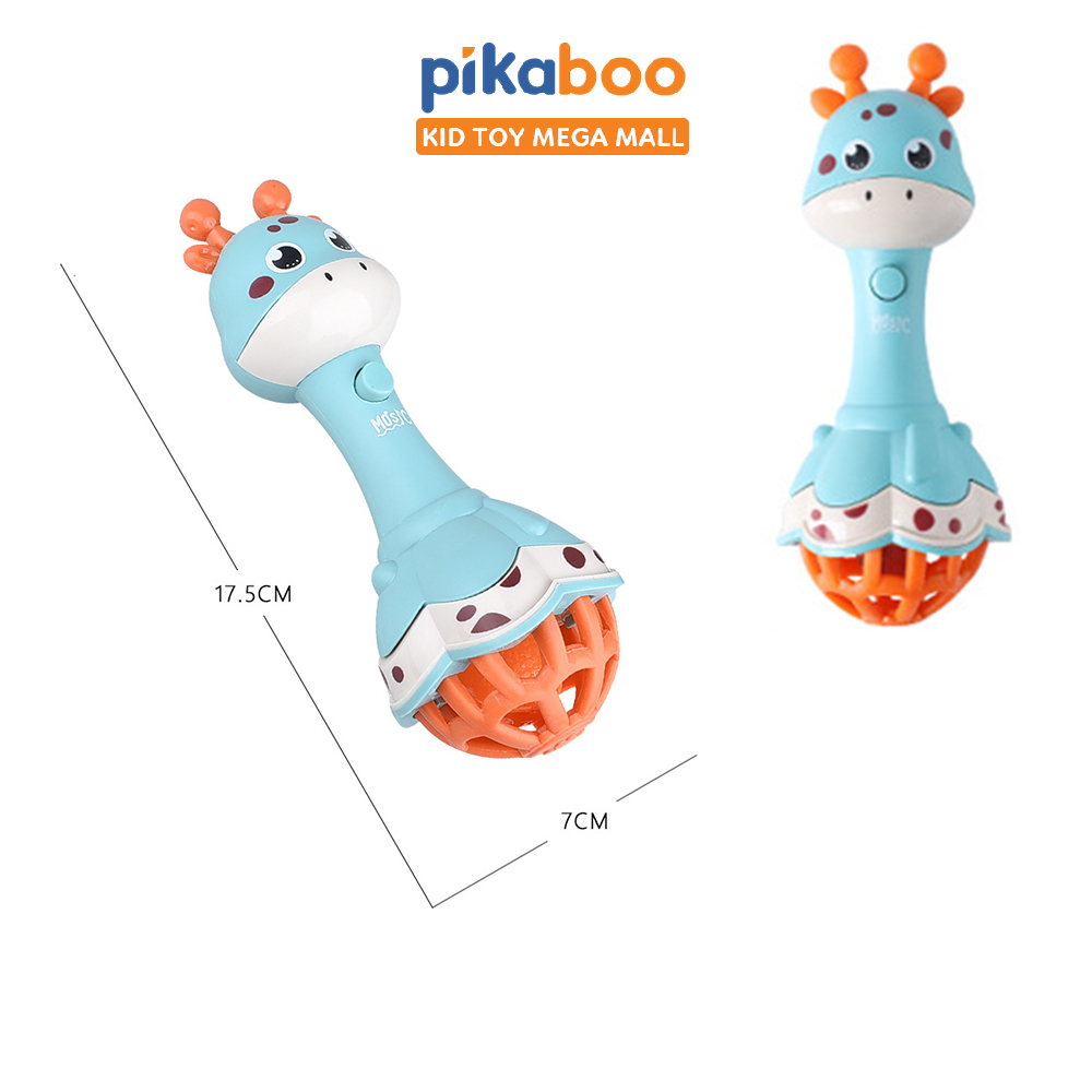 Mô tả Đồ chơi xúc xắc hươu cao cổ kèm gặm nướu phát nhạc vui nhộn Pikaboo chất liệu nhựa ABS an toàn - 3
