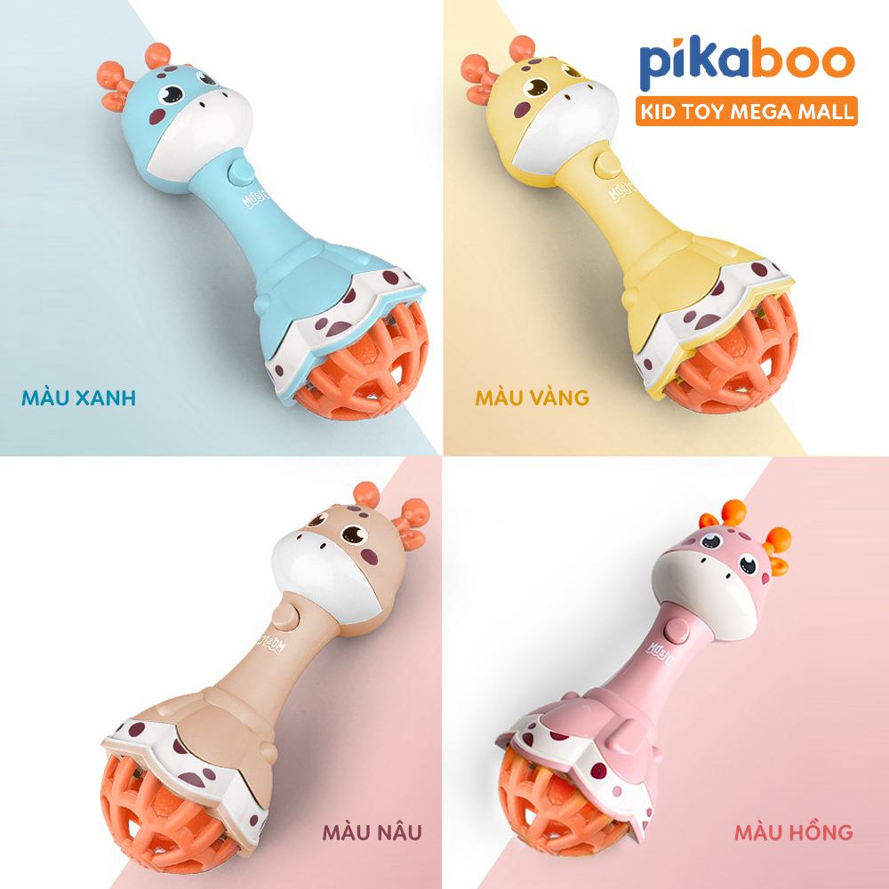 Mô tả Đồ chơi xúc xắc hươu cao cổ kèm gặm nướu phát nhạc vui nhộn Pikaboo chất liệu nhựa ABS an toàn - 4