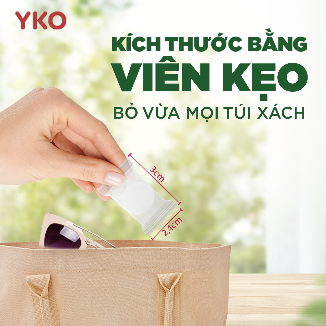 Mô tả Khăn tắm, khăn mặt nén du lịch Yko chất liệu 100% sợi tư nhiên và rayon, phù hợp đi công tác du lịch - 3
