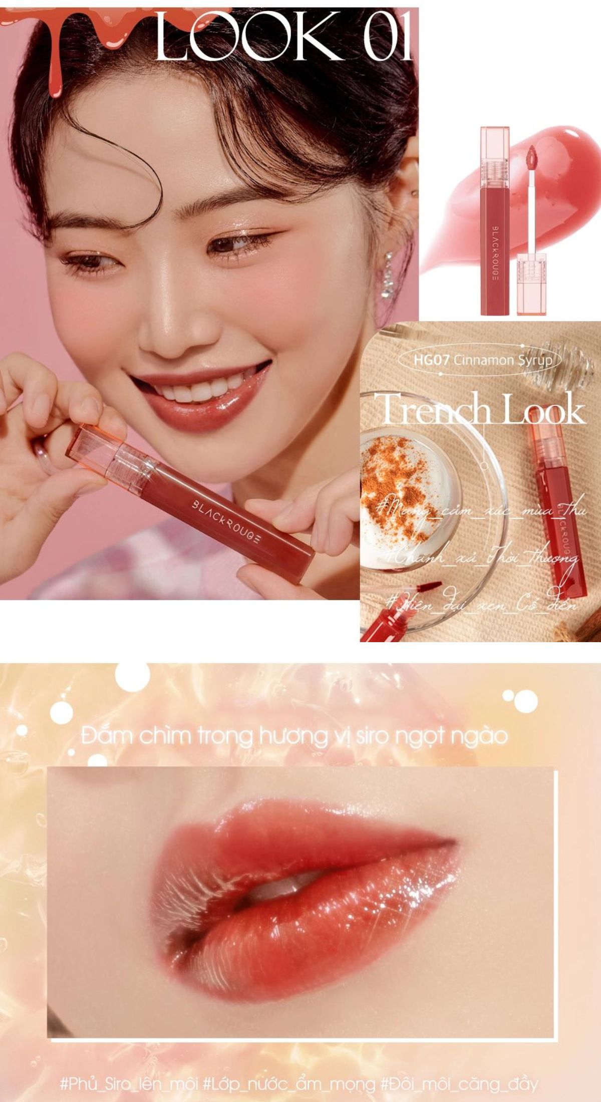 Mô tả Son bóng có màu Black Rouge Half N Half Water Glow Ver 2 31.2g - 1