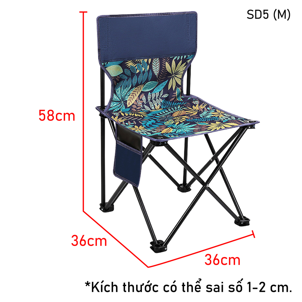 Mô tả BG - Ghế cắm trại, dã ngoại di động, câu cá, có thể gấp gọn, có túi đeo - 1