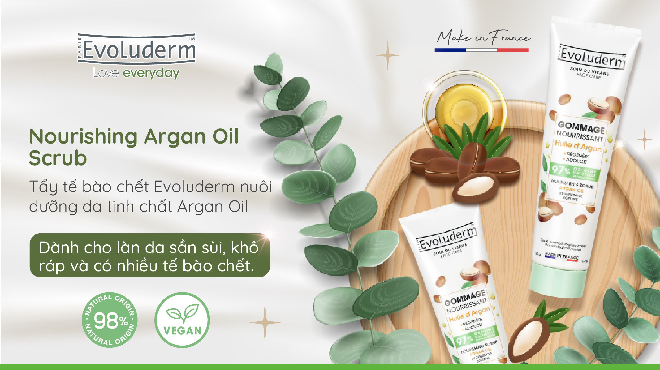Mô tả Tẩy tế bào chết mặt Evoluderm dịu nhẹ làm sạch sâu lỗ chân lông, nuôi dưỡng da tươi trẻ 150g - 6