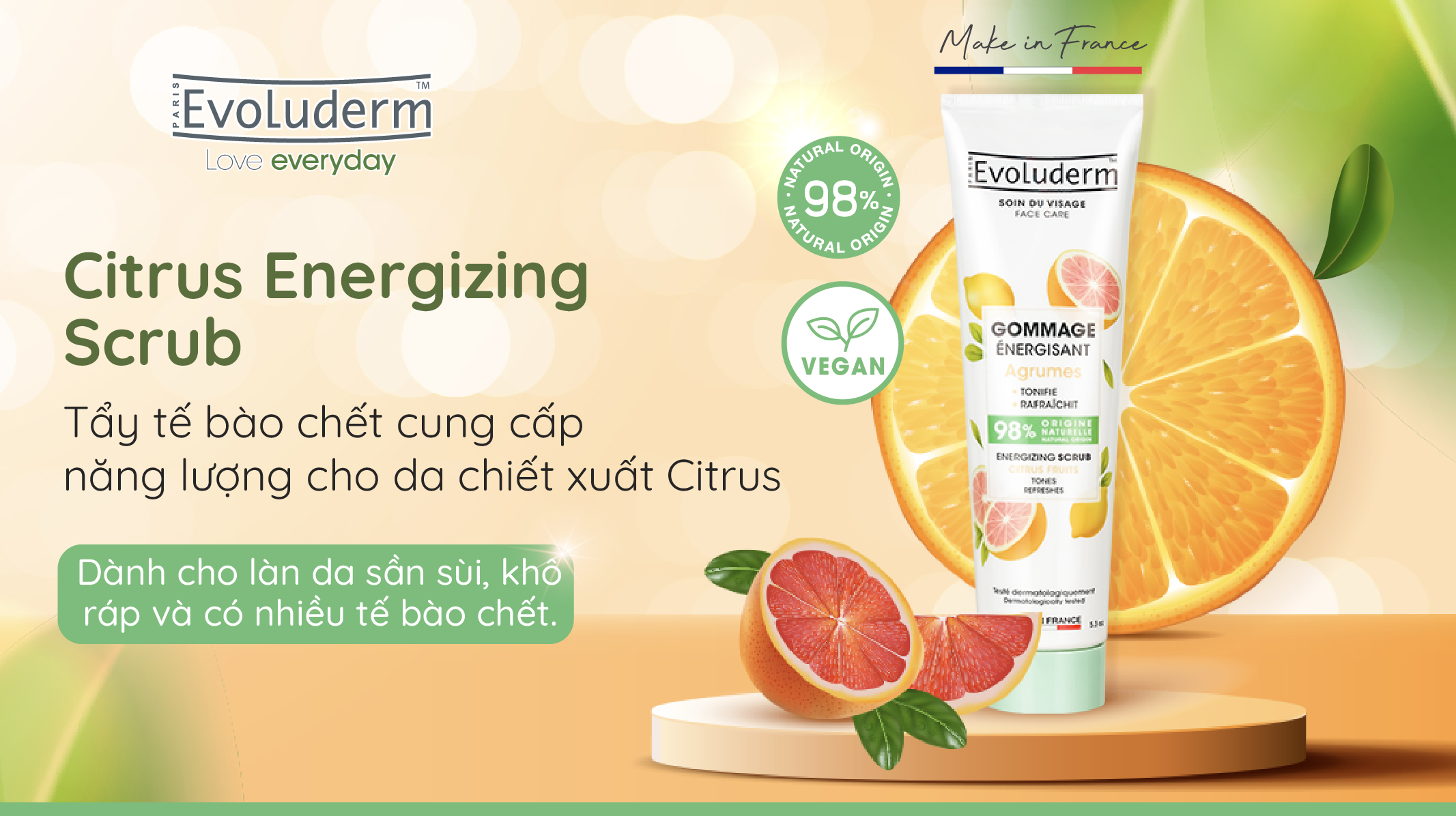 Mô tả Tẩy tế bào chết mặt Evoluderm dịu nhẹ làm sạch sâu lỗ chân lông, nuôi dưỡng da tươi trẻ 150g - 10