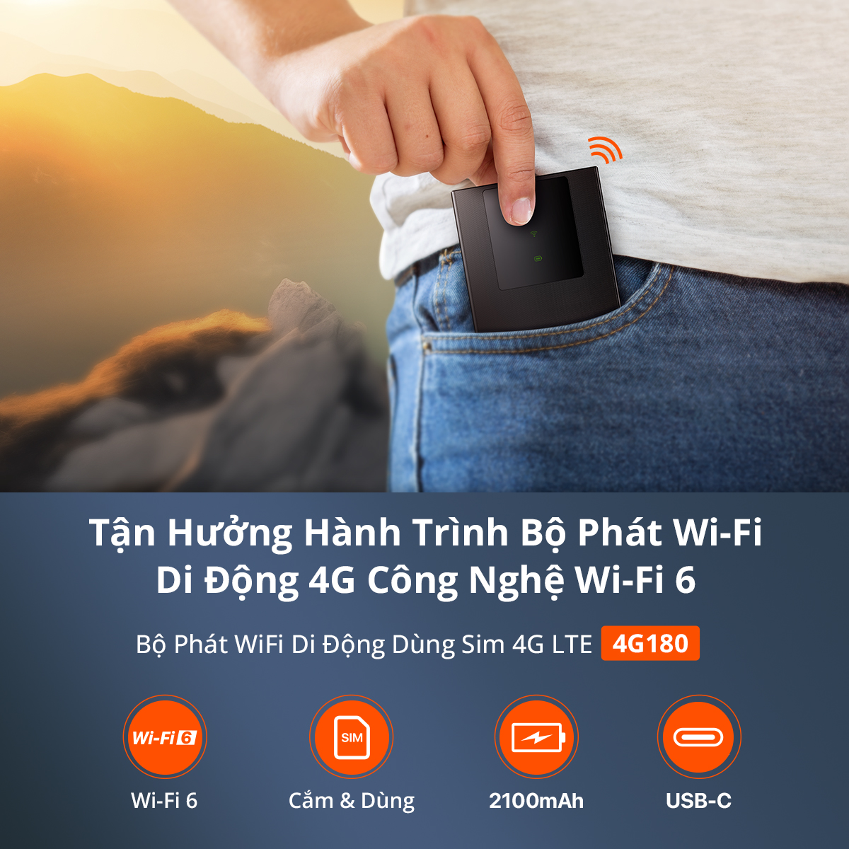 Bộ Phát Wifi Tenda 4G LTE 4G180 - Kích thước
