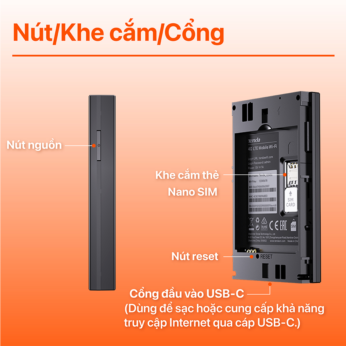 Bộ Phát Wifi Tenda 4G LTE 4G180 - Chi tiết