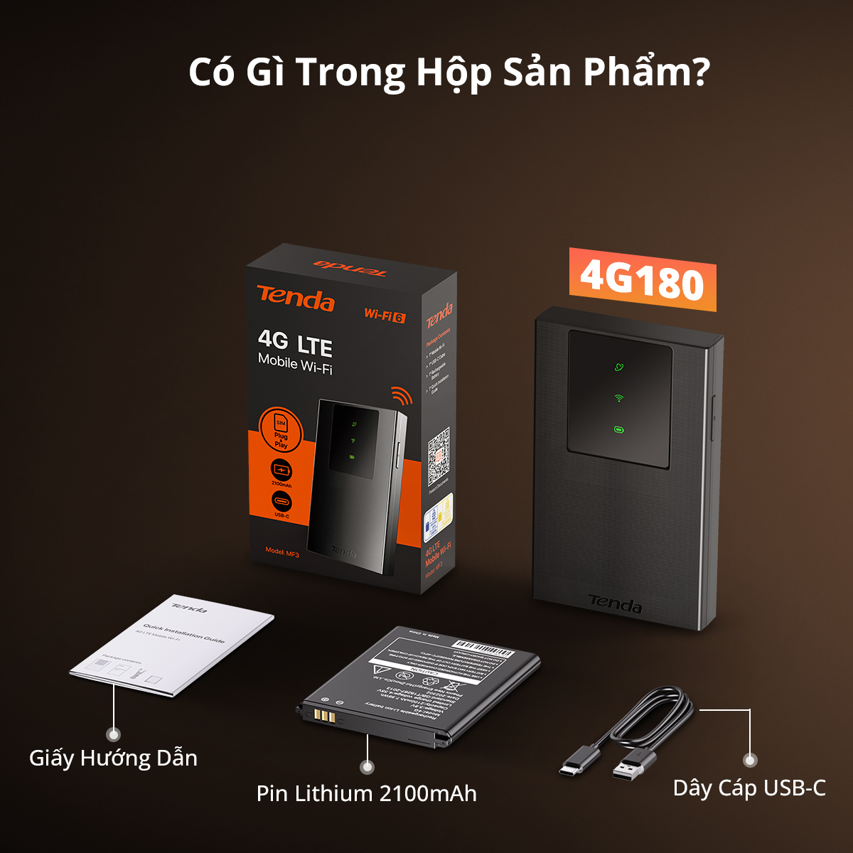 Bộ Phát Wifi Tenda 4G LTE 4G180 - Chi tiết