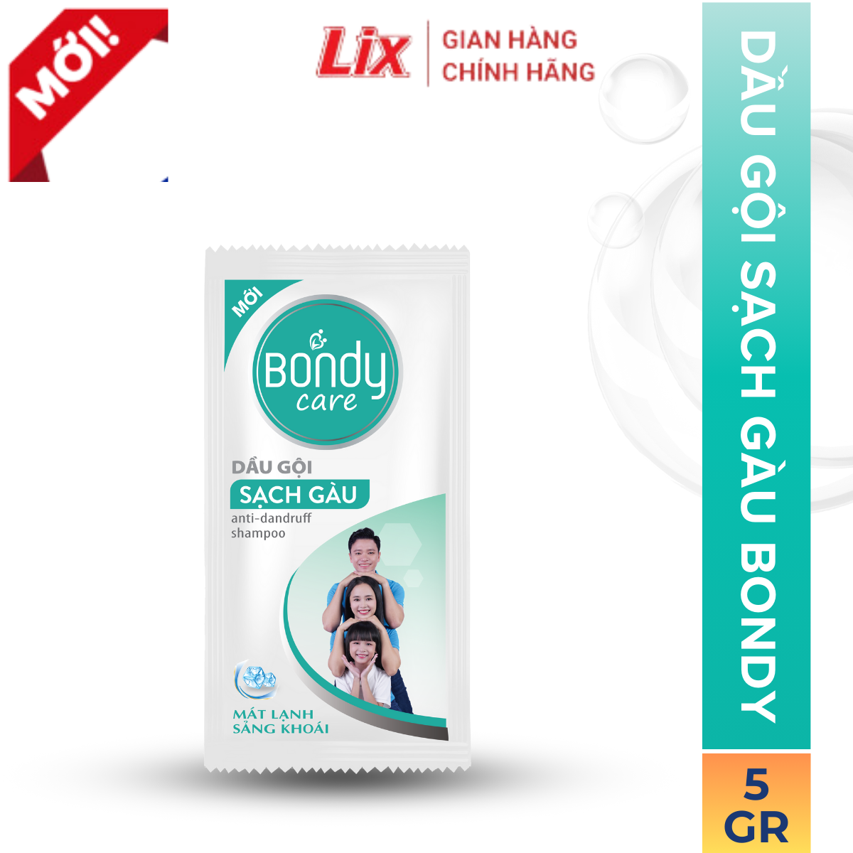 Mô tả Dầu gội Bondy Care sạch gàu, giảm ngứa, dầu gội làm sạch da đầu giảm rụng lưu hương tự nhiên 5g Lixco Việt Nam Z1001 - 2