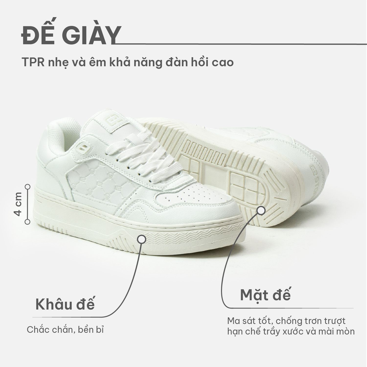 Mô tả Giày sneaker G2 Ageta kiểu giày nam nữ đế cao dáng giày thể thao nam dùng tập gym, chạy bộ đi chơi độn đế tăng chiều cao - 5