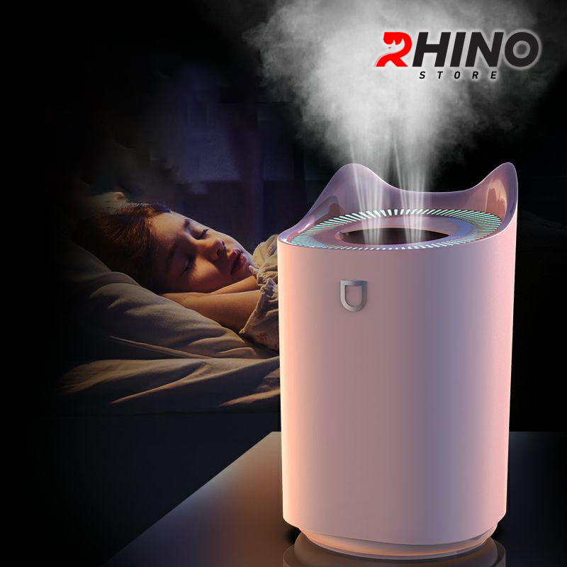 Mô tả Máy phun sương tạo ẩm cỡ lớn Rhino H802 3000ml, 2 lõi phun, tích hợp đèn 7 màu, dung tích lớn - 4