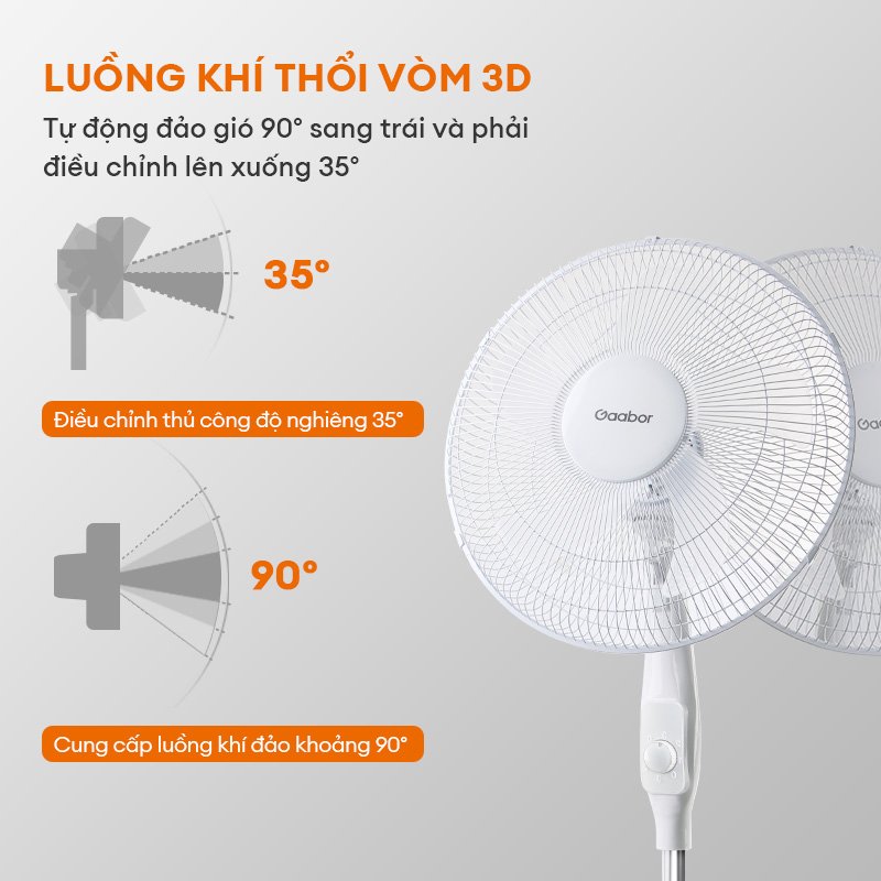 Quạt cây Gaabor FM430M-WH05A yên tĩnh