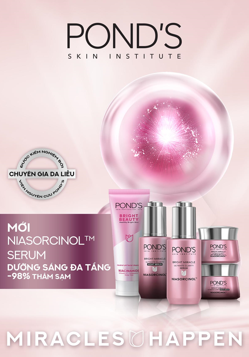 Mô tả Serum sáng đa tầng Ngày/Đêm Pond's Bright Miracle mờ thâm sạm với 50X Niasorcinol 30G - 1
