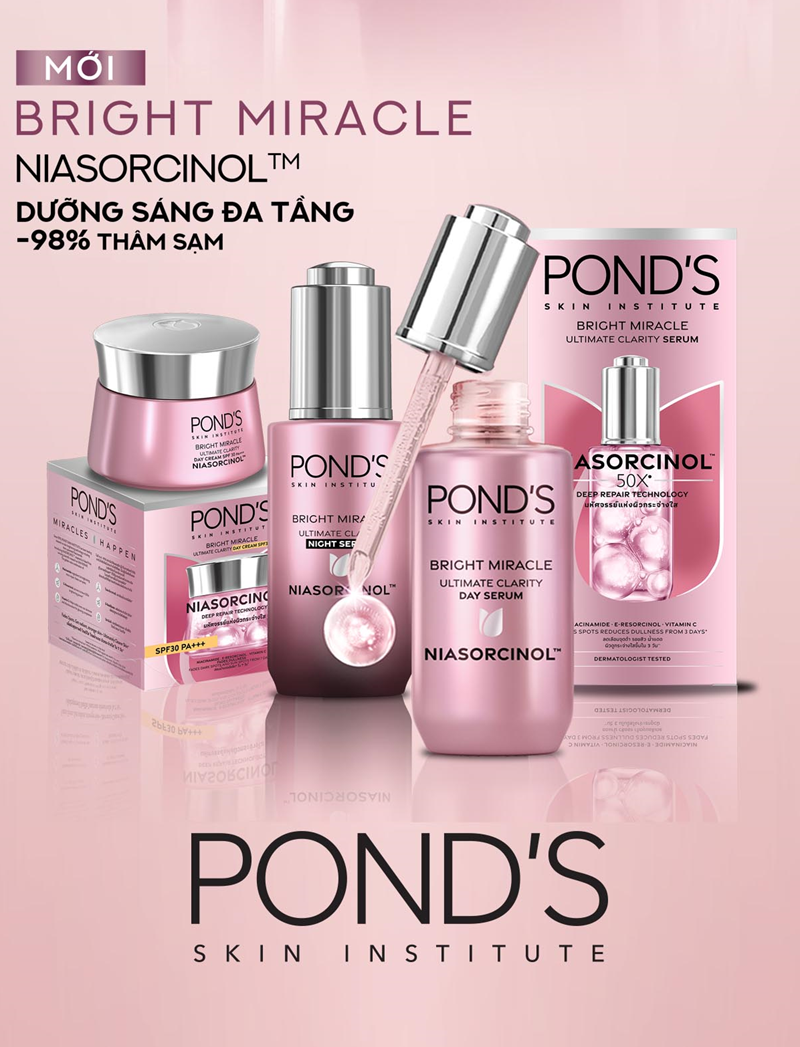Mô tả Serum sáng đa tầng Ngày/Đêm Pond's Bright Miracle mờ thâm sạm với 50X Niasorcinol 30G - 4