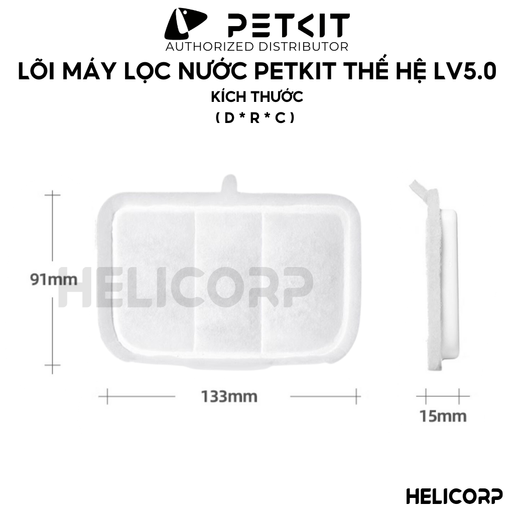 Mô tả Lõi lọc nước PETKIT Filter Rect dùng cho PETKIT Eversweet Max lọc sạc hiệu quả cao - HELICORP - 1