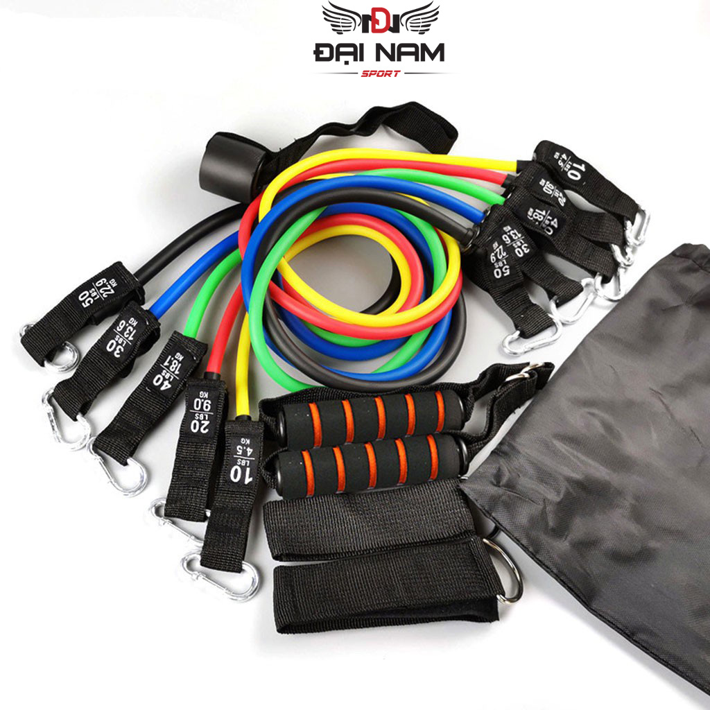 Mô tả Bộ 5 Dây Kéo Ngũ Sắc Tập Gym Tổng 150LB Cỡ Lớn (Hàng Loại 1) Chính Hãng Đại Nam Sport - 7