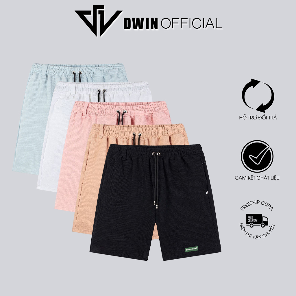 Mô tả Quần short nam xốp tổ ong Dwin thể thao basic nam nữ oversize phong cách đường phố Hàn Quốc Ulzzang - 2