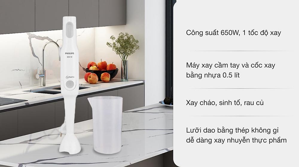 Mô tả Máy xay cầm tay Philips HR1600 HR2531 - Bảo hành 24 tháng - Hãng phân phối chính thức - 5