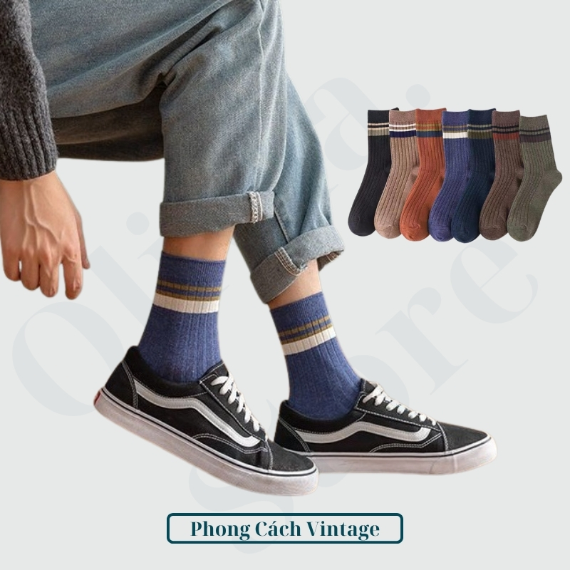 Tất nam cao cổ CHEEMY khử mùi kháng khuẩn chống hôi chân HA-03 [ Set 5 ...