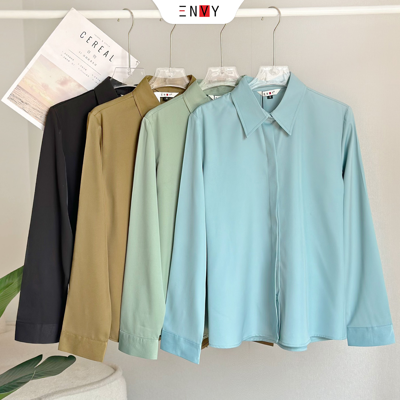 Mô tả Áo sơ mi nữ công sở ENVY S223 khuy giấu nút - 5