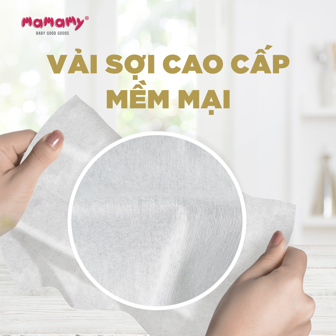 Mô tả Khăn khô đa năng Mamamy cao cấp combo 3 hộp dùng thay khăn sữa, an toàn cho bé 180 tờ/hộp - 2