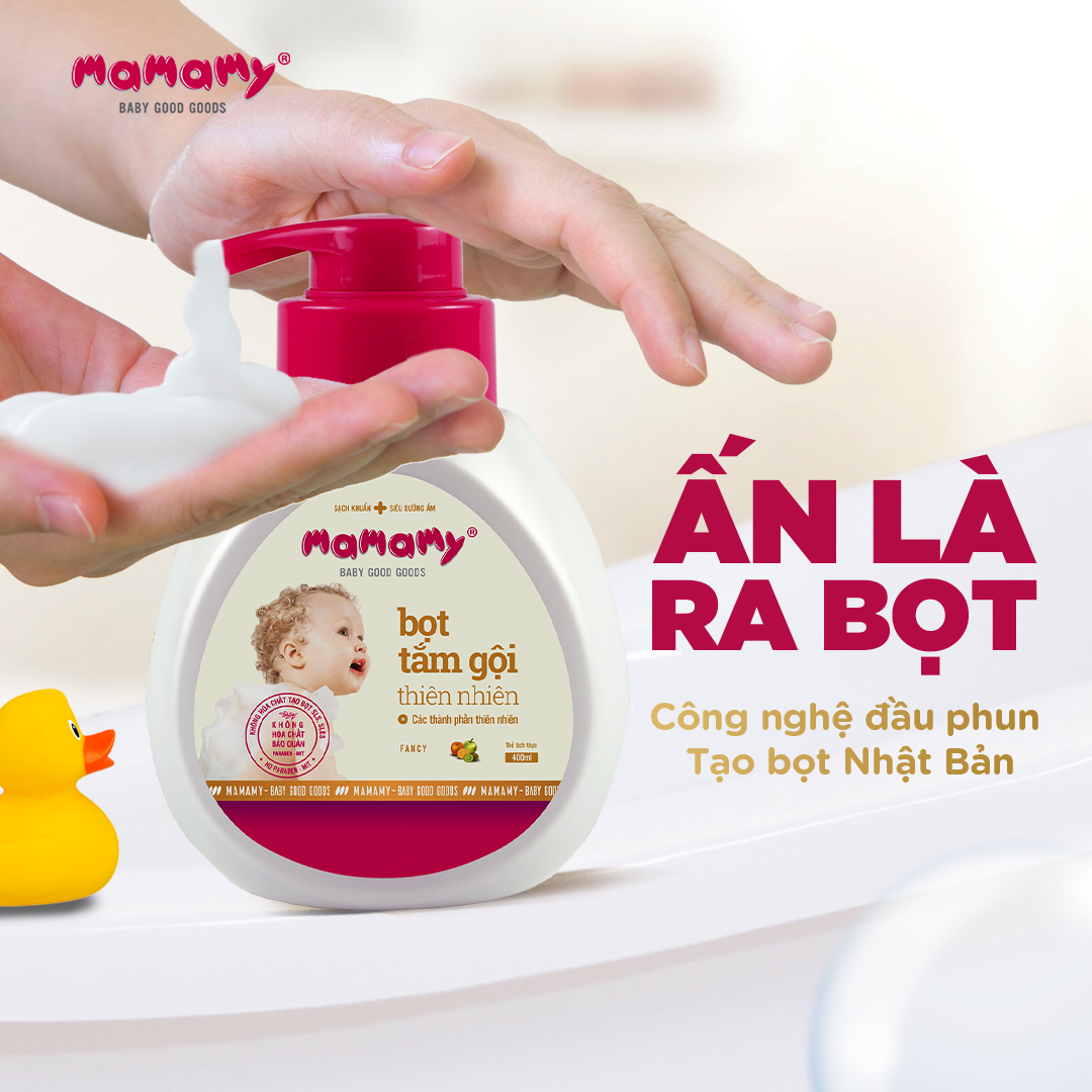 Mô tả Sữa tắm gội đầu tạo bọt cao cấp cho bé Mamamy gốc thực vật, dịu lành 4 hương thơm Floral/Fancy/Blueberry/Raspberry - 1