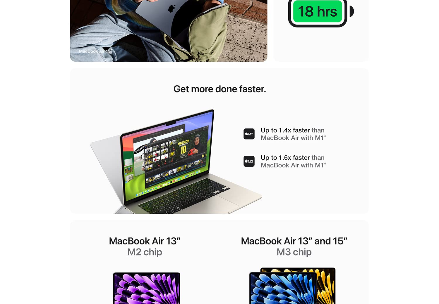 Mô tả Macbook Air 13.6inch M3 8GB/256GB | 8GB/512GB | 16GB/512GB SSD [FUTUREWORLD-AAR] - 3