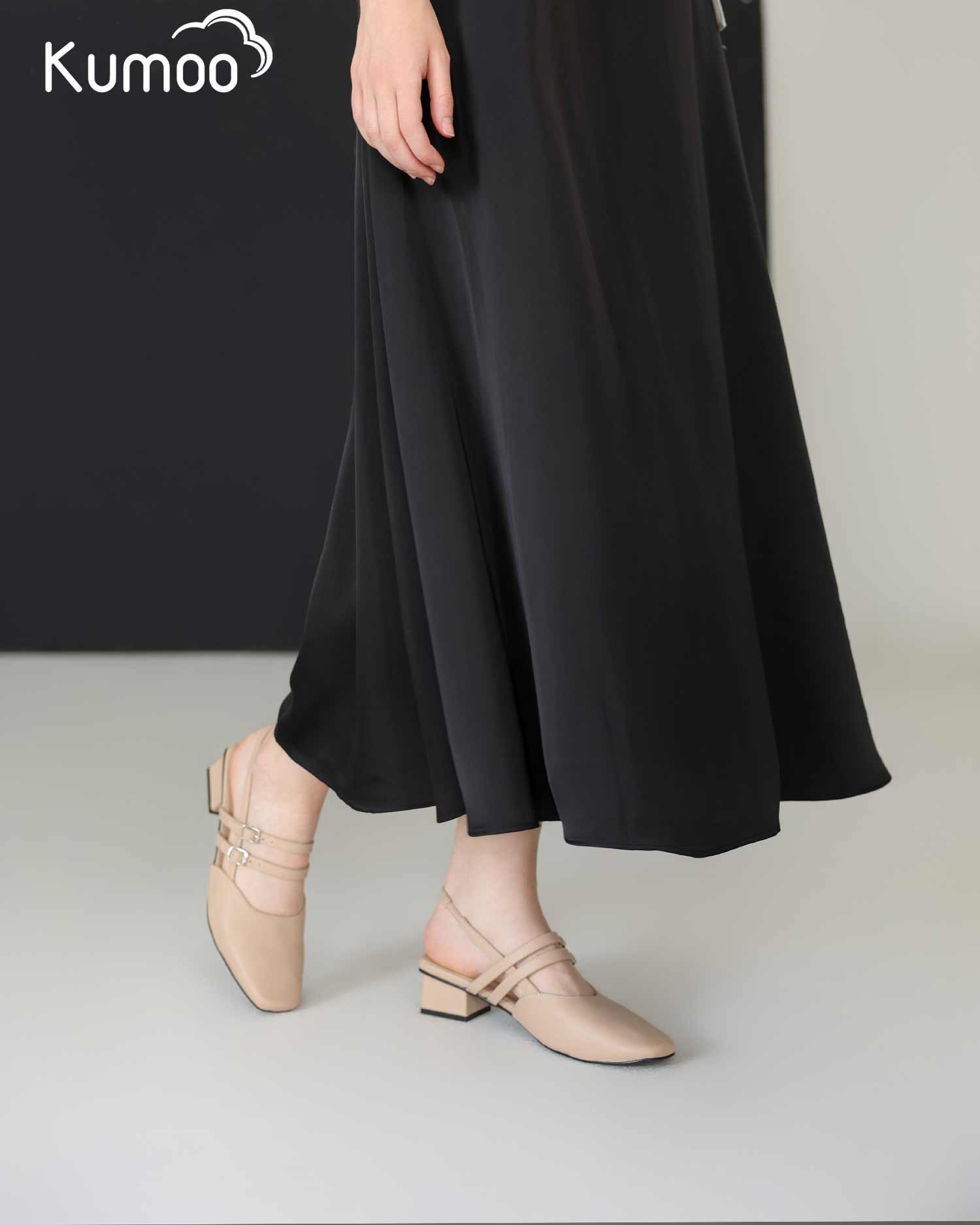 Giày Cao Gót Nữ Kumoo GCG-KUMO-010-B Màu Kem