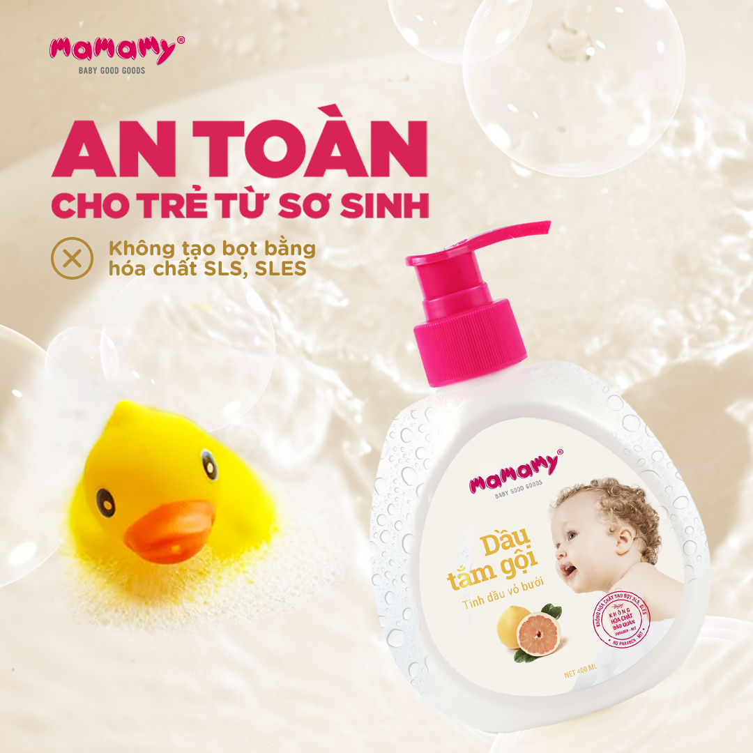 Mô tả Sữa tắm gội cho bé Mamamy gốc thực vật thiên nhiên, dịu lành tinh dầu bưởi/tía tô - 2