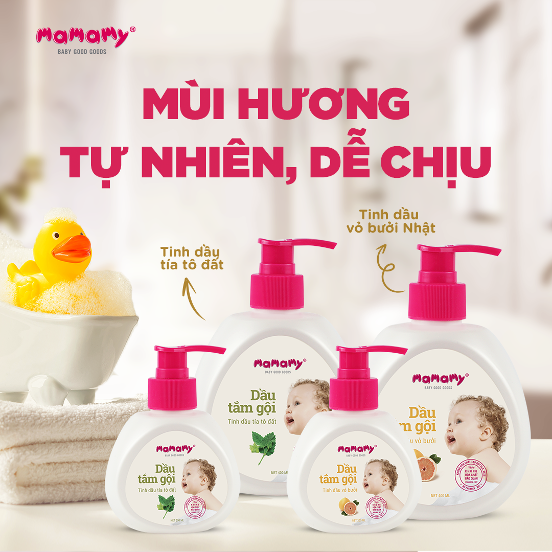 Mô tả Sữa tắm gội cho bé Mamamy gốc thực vật thiên nhiên, dịu lành tinh dầu bưởi/tía tô - 3