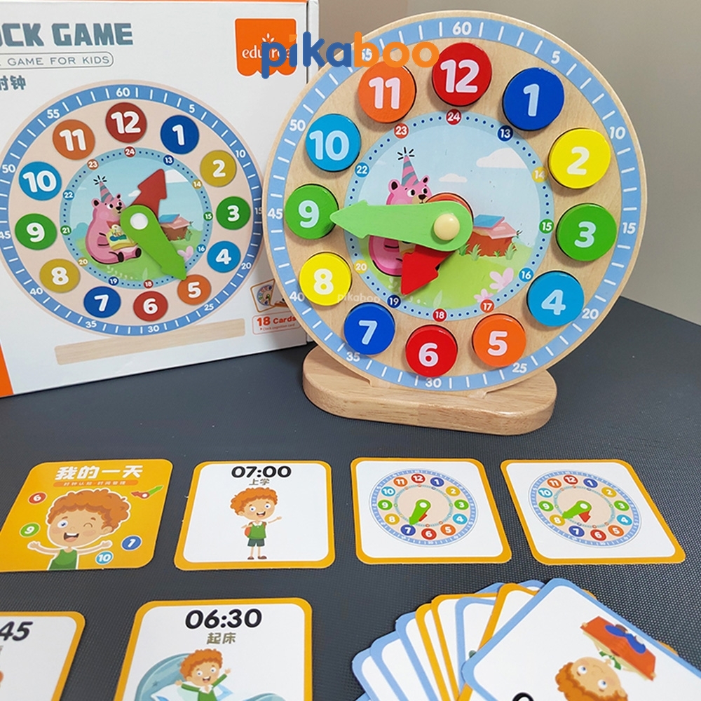 Mô tả Đồ chơi giáo dục montessori đồng hồ số học gỗ Pikaboo, giúp bé phát triển tư duy trí tuệ ngay từ nhỏ - 4