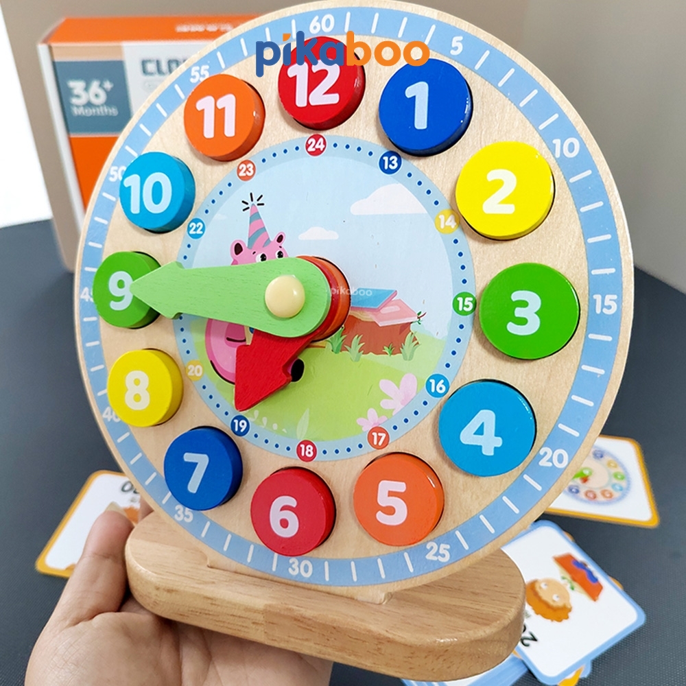 Mô tả Đồ chơi giáo dục montessori đồng hồ số học gỗ Pikaboo, giúp bé phát triển tư duy trí tuệ ngay từ nhỏ - 5