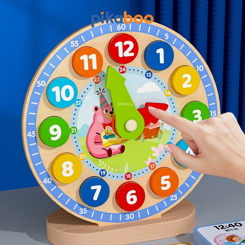 Mô tả Đồ chơi giáo dục montessori đồng hồ số học gỗ Pikaboo, giúp bé phát triển tư duy trí tuệ ngay từ nhỏ - 8