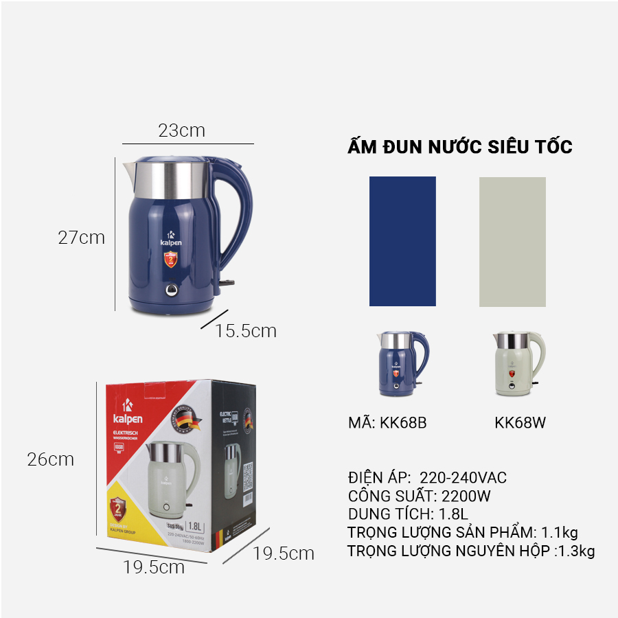 Chất liệu Inox 304 Kalpen KK68