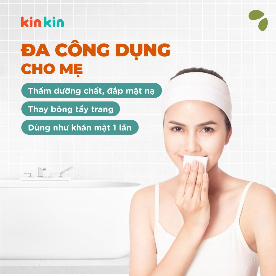 Mô tả Khăn vải khô đa năng mẹ và bé Kin Kin túi 900gr/600gr tiết kiệm cho mẹ, an toàn cho bé - 3