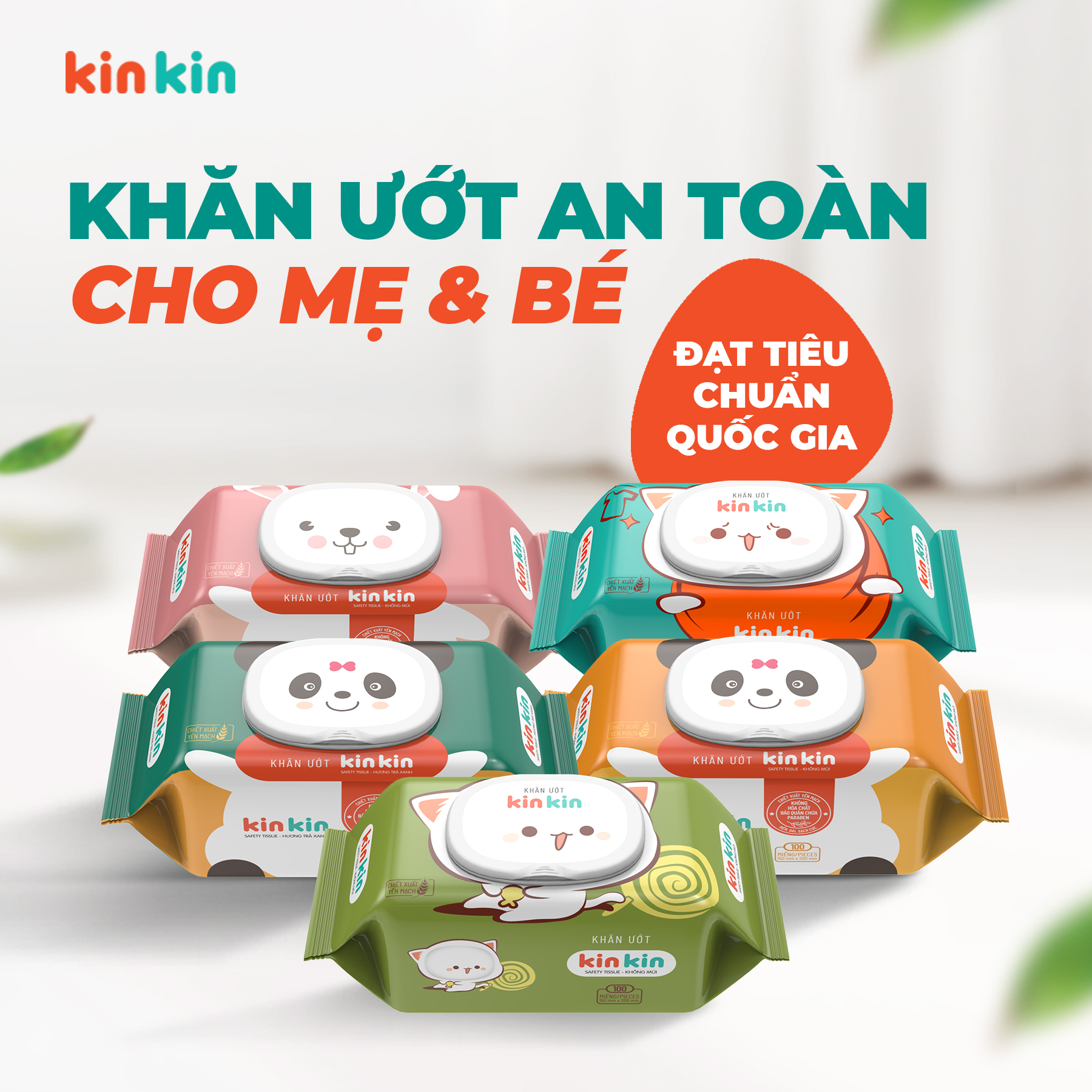 Mô tả Khăn ướt trẻ em Kin Kin combo 6 gói 100 tờ, tiết kiệm cho mẹ - an toàn cho bé - 1