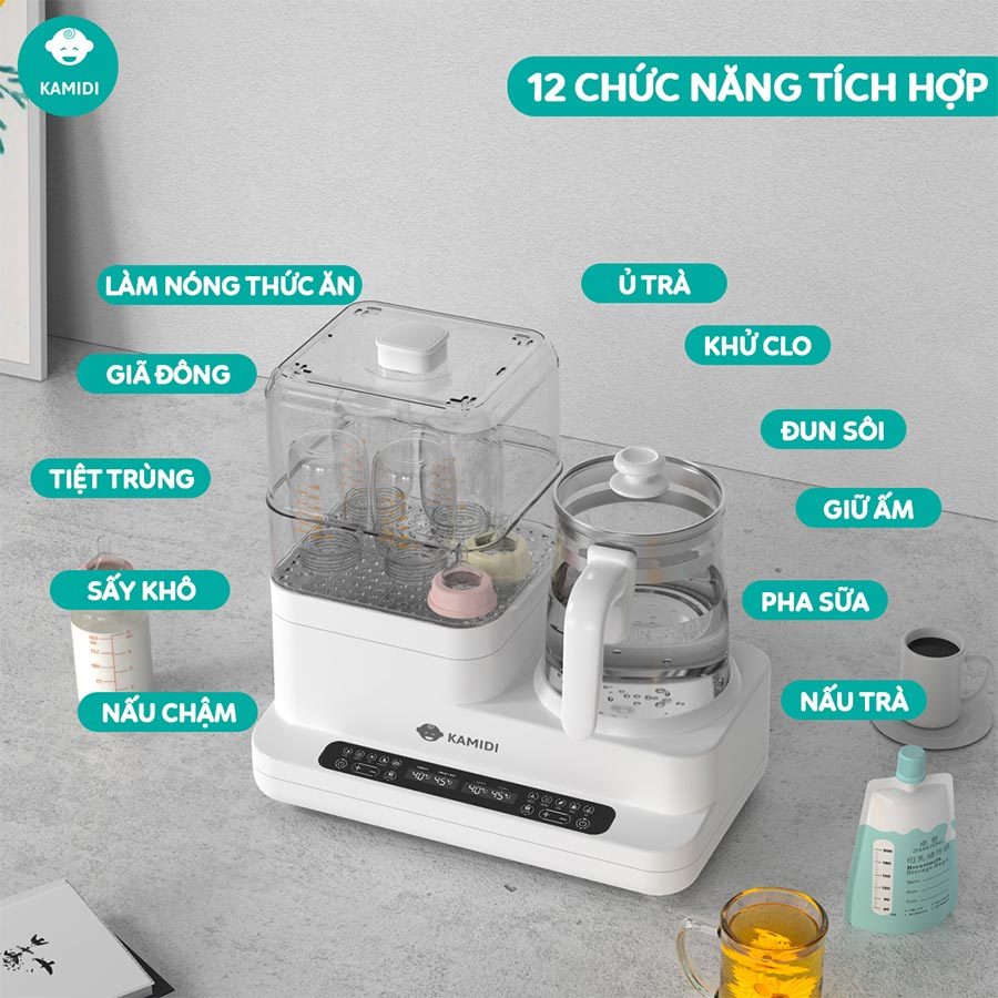 Mô tả Máy Hâm Sữa Đun Nước Tiệt Trùng Sấy Khô Bình Sữa Đa Năng Kamidi Speed 2 - 2
