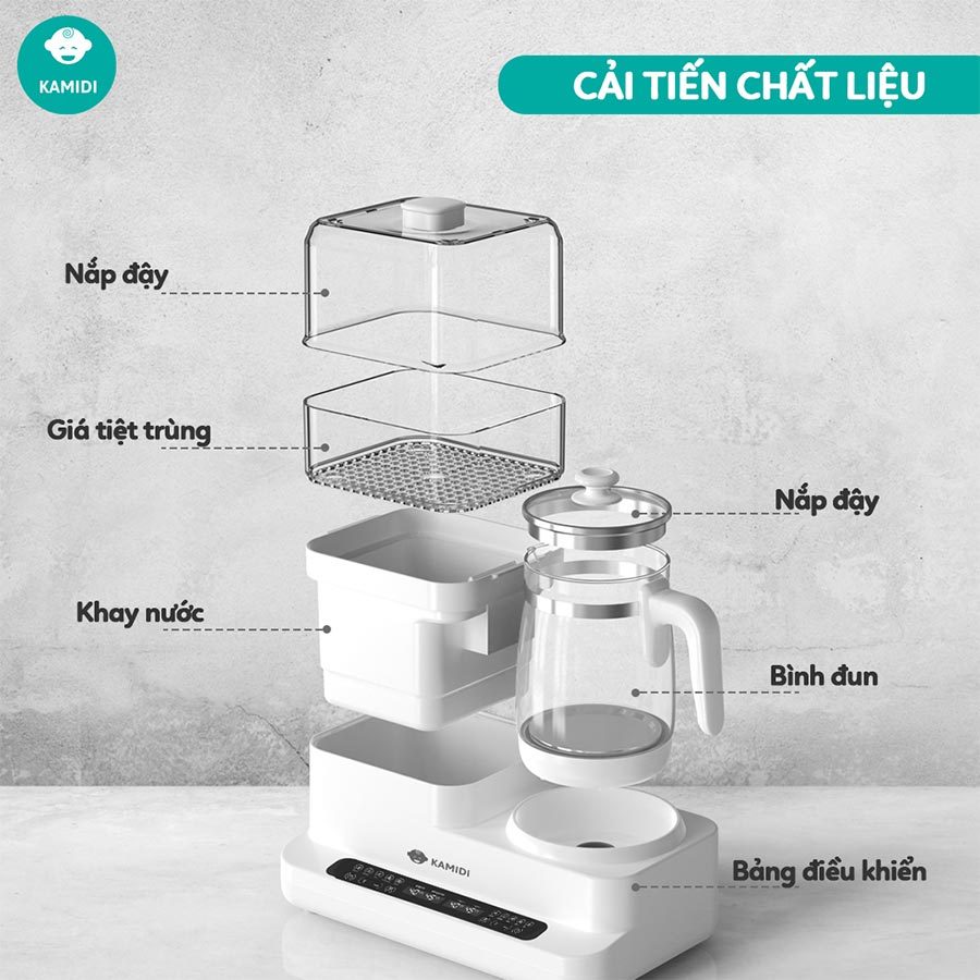 Mô tả Máy Hâm Sữa Đun Nước Tiệt Trùng Sấy Khô Bình Sữa Đa Năng Kamidi Speed 2 - 3
