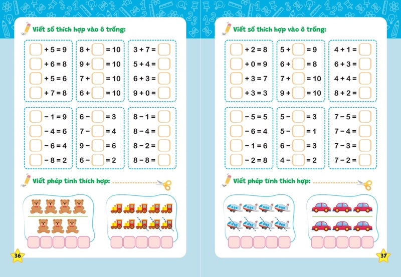 Mô tả Sách - Rèn Kĩ Năng Cộng Trừ Trong Phạm Vi 10 - Sách Toán Cho Bé Từ 4-6 Tuổi Tính Toán Nhanh - 1