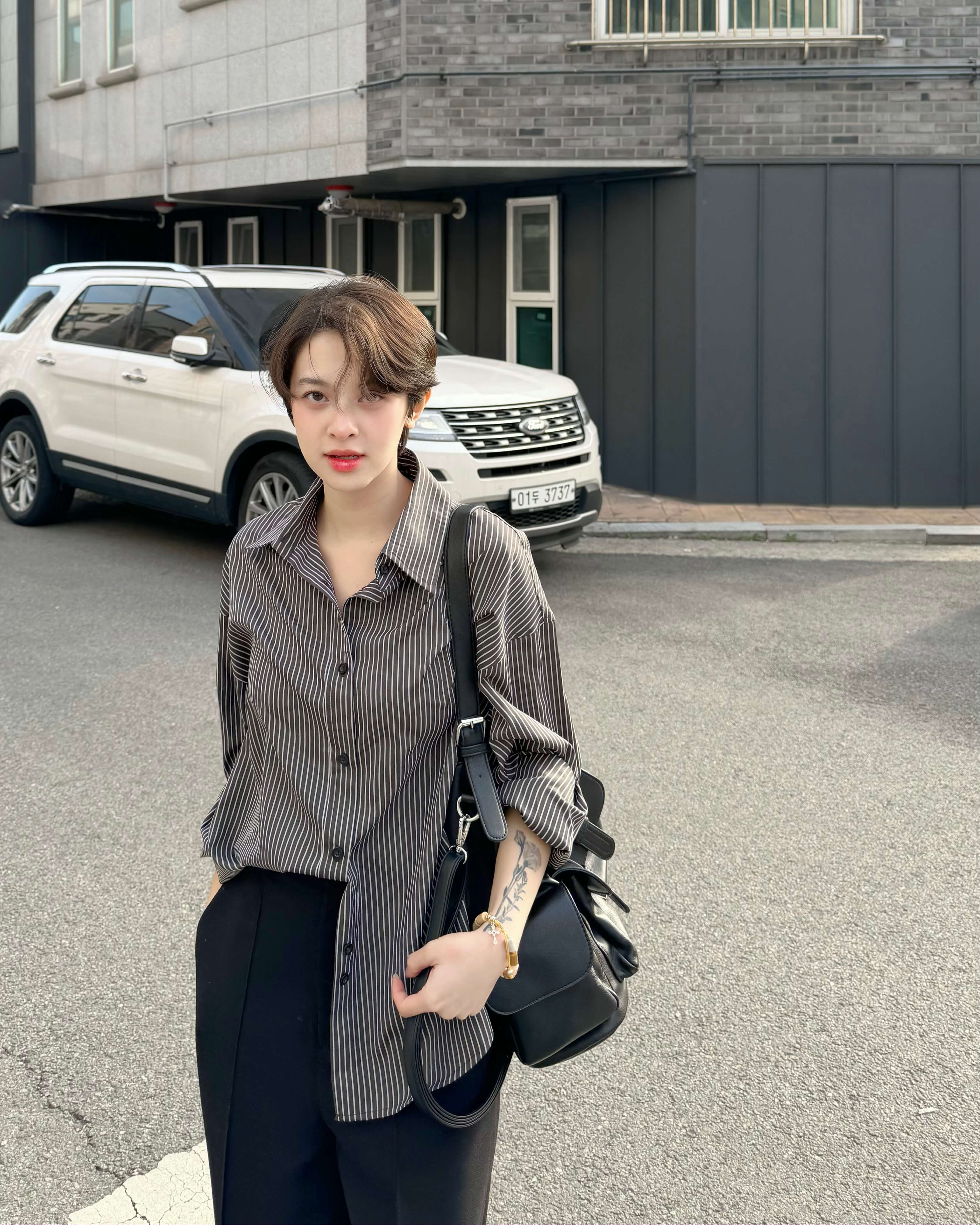 Áo sơ mi form rộng GILLEE FAS294