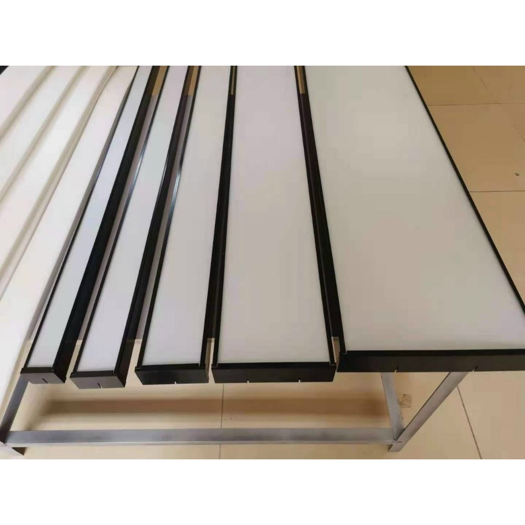 Mô tả Đèn máng thả Văn phòng MONSKY loại to bo góc và vuông góc 60w,  72W  1m2 vỏ đen BLACK - 3