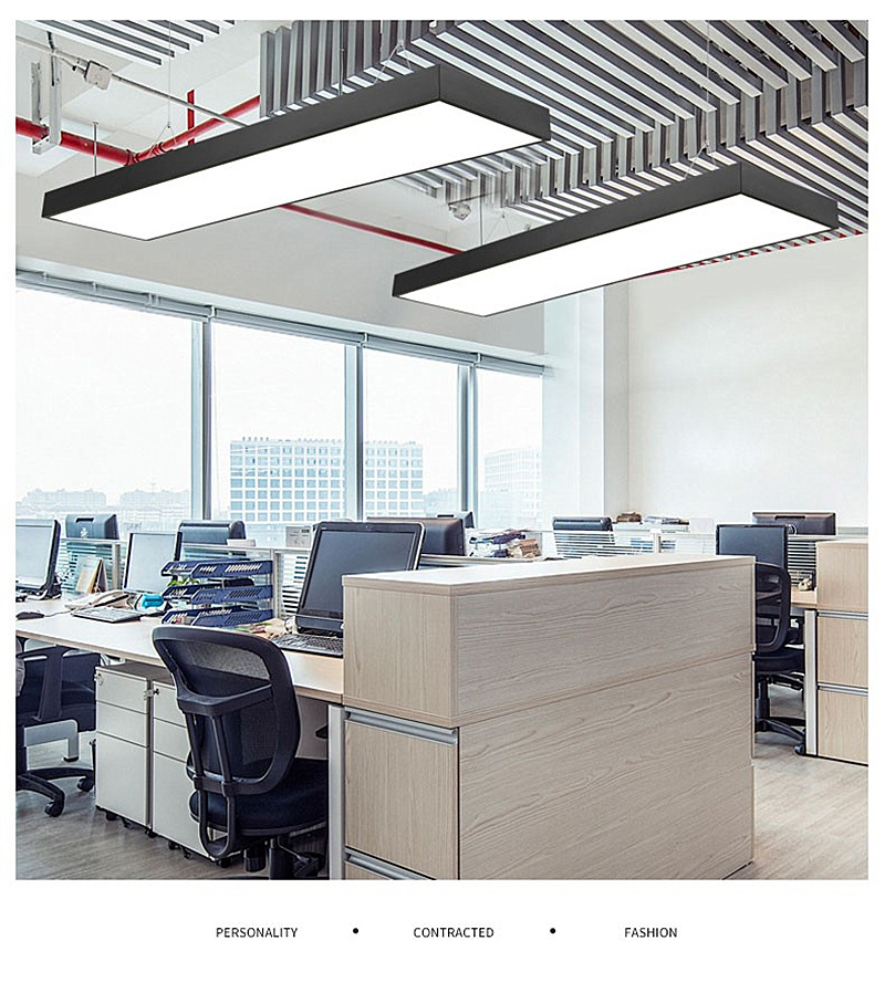Mô tả Đèn máng thả Văn phòng MONSKY loại to bo góc và vuông góc 60w,  72W  1m2 vỏ đen BLACK - 4