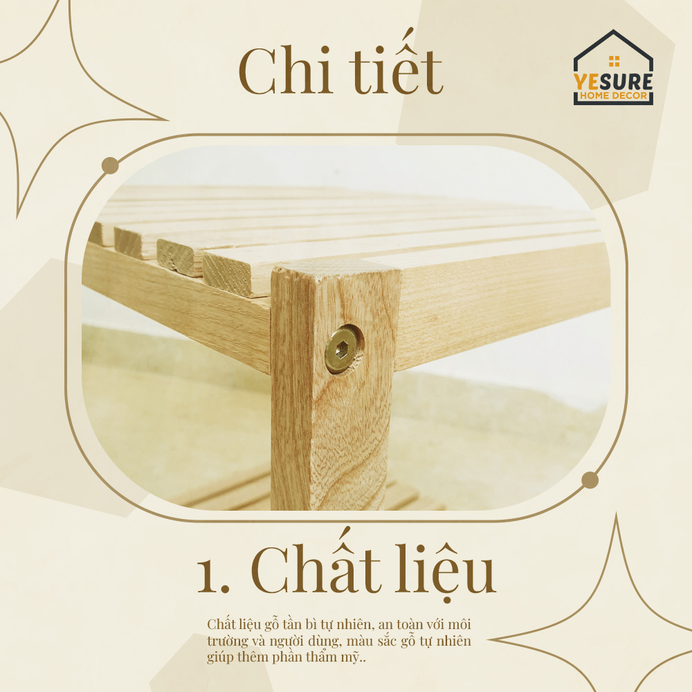 Mô tả Kệ Gỗ Trang Trí Đầu Giường Gỗ Tần Bì Kích Thước 45x45 cm Kiểu Dáng Thẩm Mỹ Dễ Dàng Lắp Đặt YESURE - Hàng chính hãng - 3