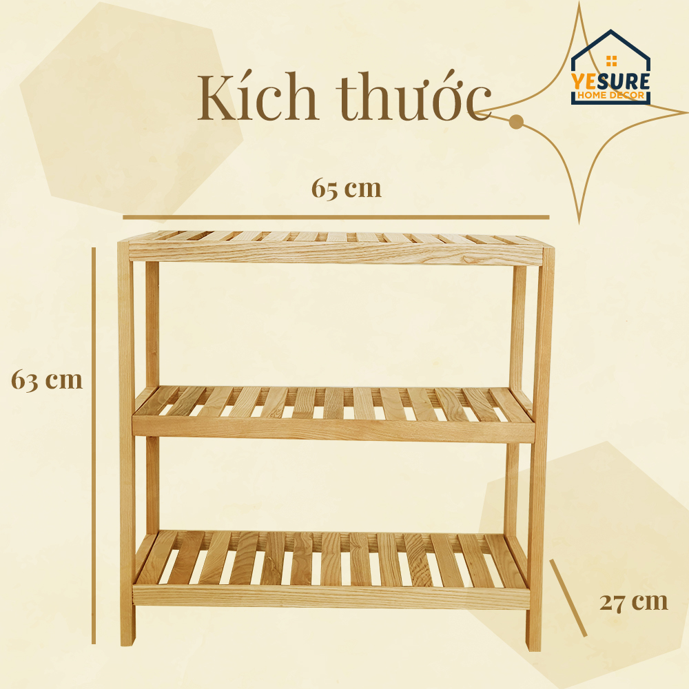 Mô tả Kệ Gỗ Đa Năng Chất Liệu Gỗ Tần Bì Thiết Kế Đẹp Mắt Dễ Dàng Lắp Đặt YESURE - 3