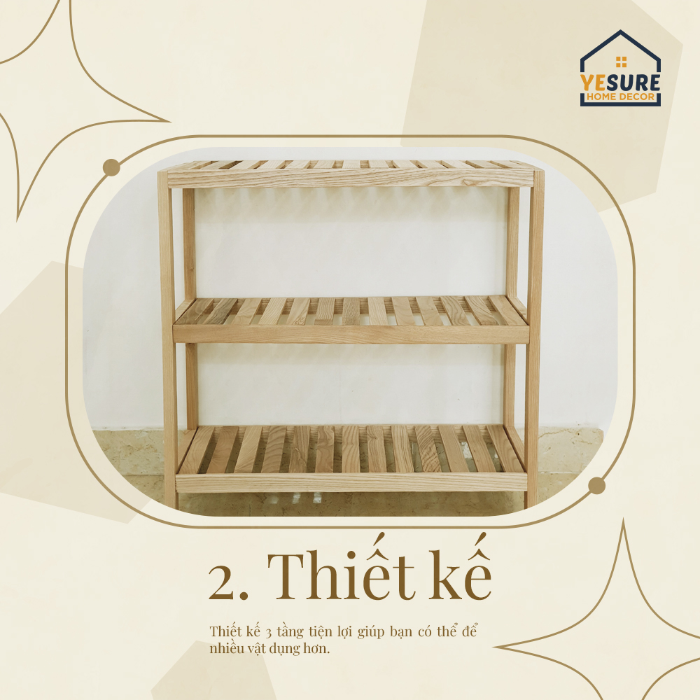 Mô tả Kệ Gỗ Đa Năng Chất Liệu Gỗ Tần Bì Thiết Kế Đẹp Mắt Dễ Dàng Lắp Đặt YESURE - 5