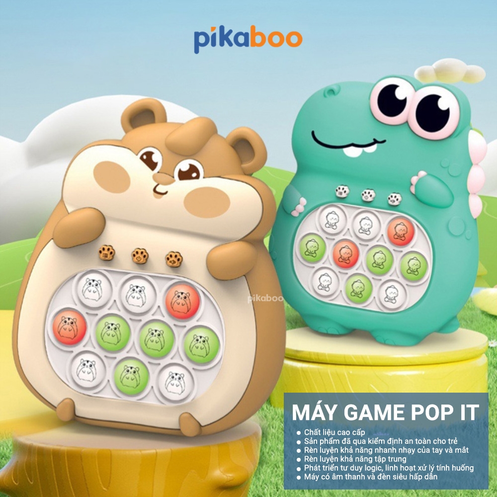 Mô tả Pop it điện tử Pikaboo Đồ chơi máy chơi game bản mới bấm nút theo đèn nhạc với 4 giúp luyện phản xạ - 2