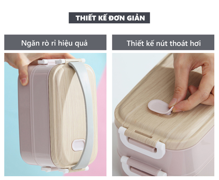 Mô tả Hộp Cơm Văn Phòng Giữ Nhiệt Vỏ Nhựa Cao Cấp Ngăn Đựng Bằng Inox 304 Có Thể Tháo Rời Dung Tích 1600ml HLM-063 YESURE - 2