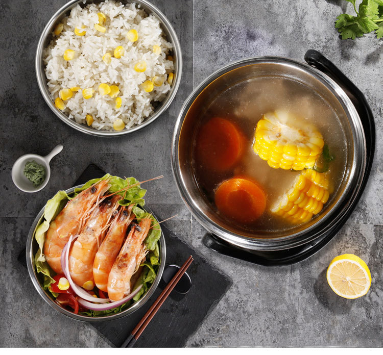 Mô tả Hộp cơm văn phòng giữ nhiệt 3 tầng Hộp Cơm Inox 304 cao cấp giữ nhiệt lâu 6 - 8 tiếng YESURE - Hàng chính hãng - 3