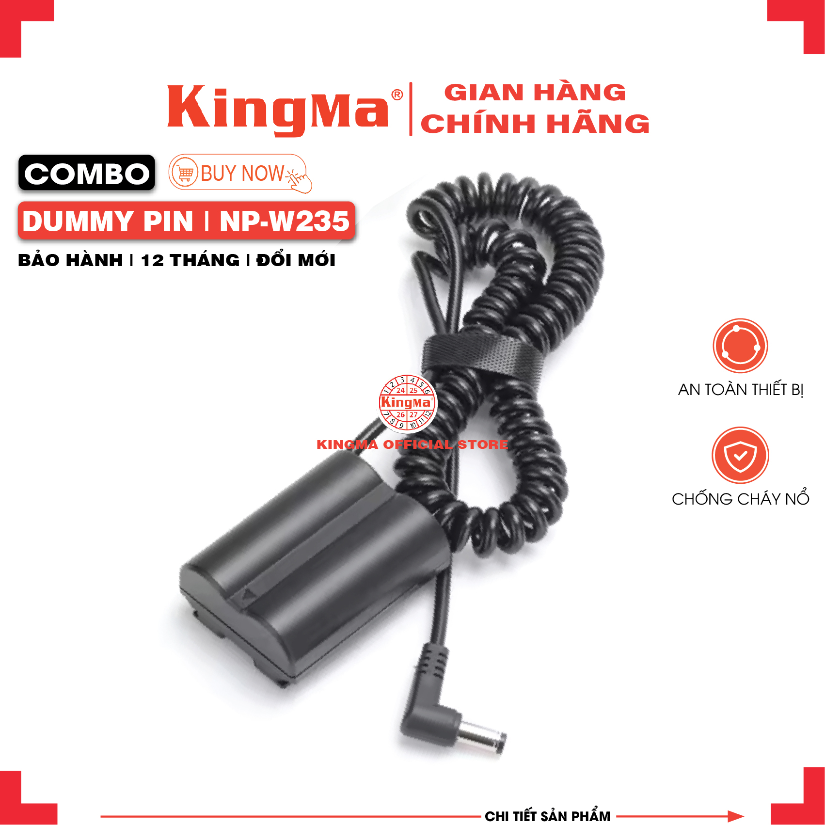 Pin Ảo/Giả Pin/Dummy Pin NP-W235 Chính Hãng KINGMA. For FUJI NP-W235 ...