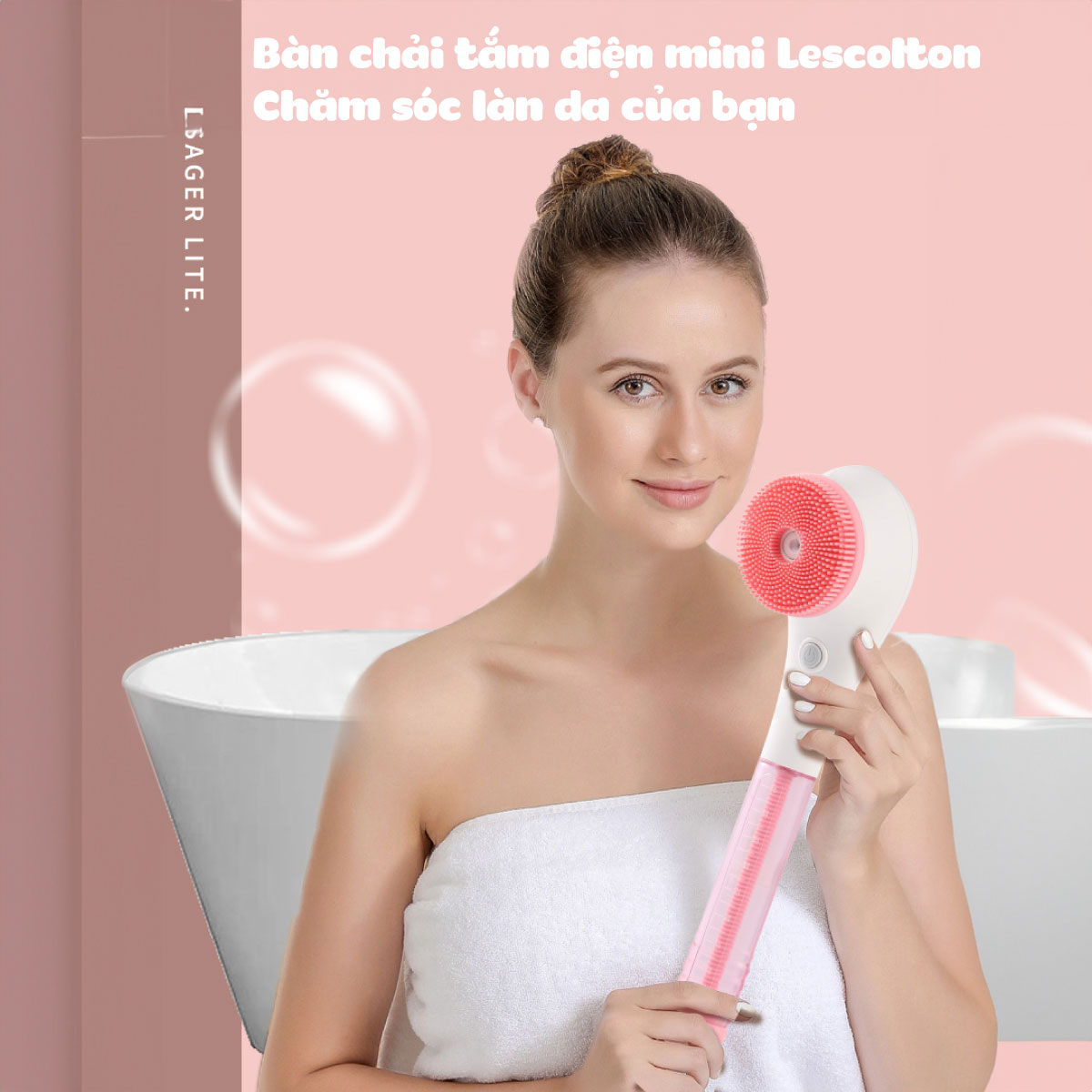 Mô tả Bàn chải tắm điện mini cầm tay Lescolton thế hệ 2024 cọ sạch nhẹ nhàng giúp làm sạch thư giãn - 4