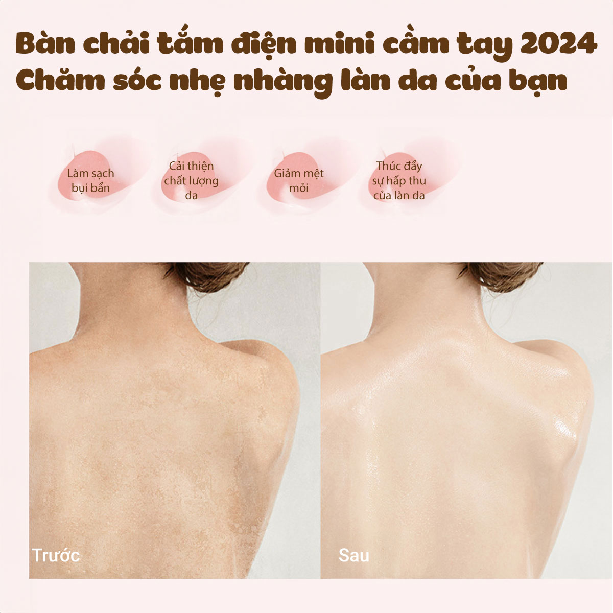 Mô tả Bàn chải tắm điện mini cầm tay Lescolton thế hệ 2024 cọ sạch nhẹ nhàng giúp làm sạch thư giãn - 5